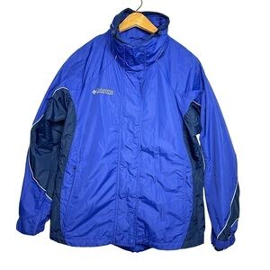 Columbia Core Interchange Blue Zip Button Snap Close Winter Jacket Womens Size M